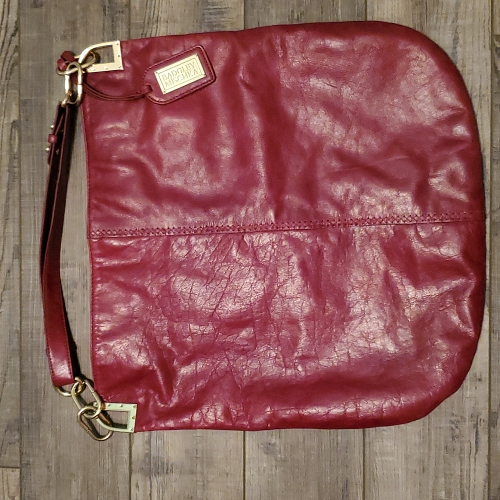 Badgley Mischka large red shoulder bag